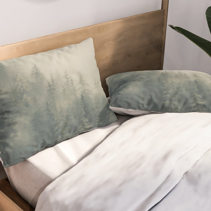 Misty Pine Forest 2 Pillow Sham Gallery Image 2