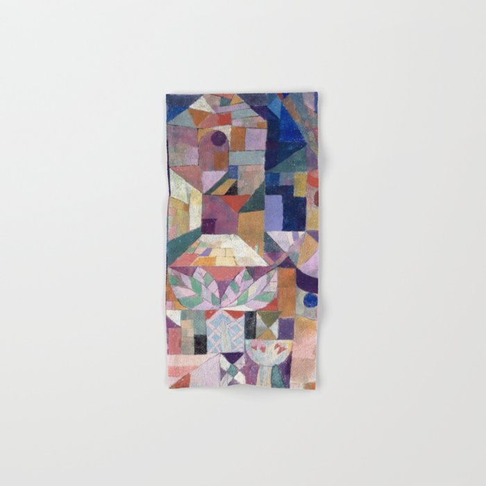 Blue Geometric Cubist Abstract Desin Bath Towel Gallery Image 1