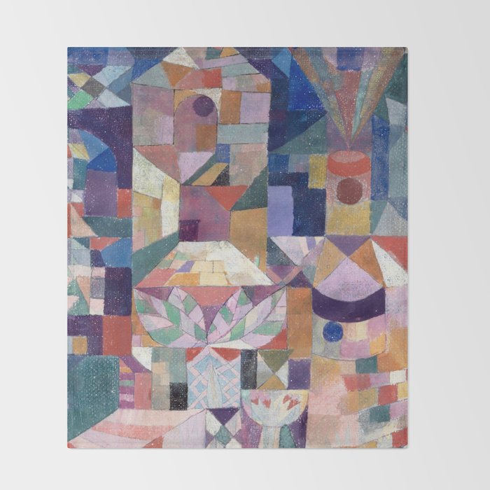 Blue Geometric Cubist Abstract Desin Throw Blanket Gallery Image 2