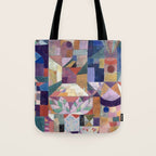 Blue Geometric Cubist Abstract Desin Tote Bag Gallery Image 1