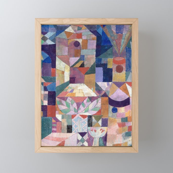 Blue Geometric Cubist Abstract Desin Mini Art Print Gallery Image 1