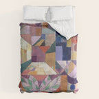 Blue Geometric Cubist Abstract Desin Comforter Gallery Image 6