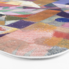 Blue Geometric Cubist Abstract Desin Bath Mat Gallery Image 3