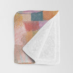 Blue Geometric Cubist Abstract Desin Throw Blanket Gallery Image 3