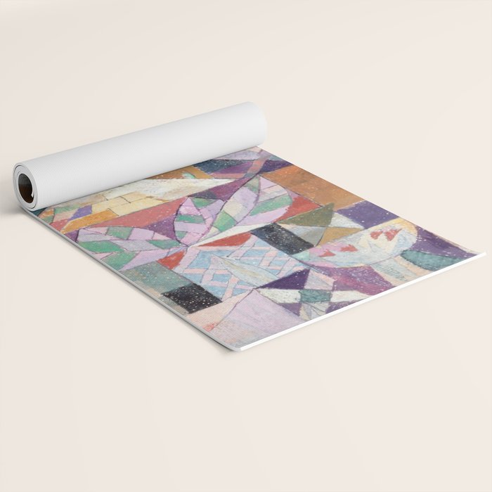 Blue Geometric Cubist Abstract Desin Yoga Mat Gallery Image 2