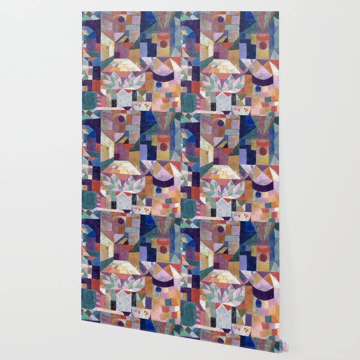 Blue Geometric Cubist Abstract Desin Wallpaper Gallery Image 2