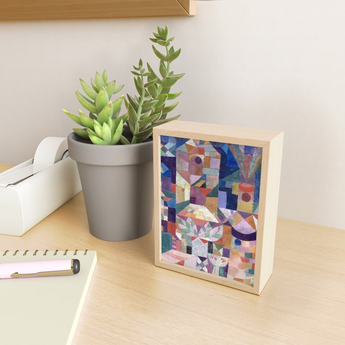 Blue Geometric Cubist Abstract Desin Mini Art Print Gallery Image 2