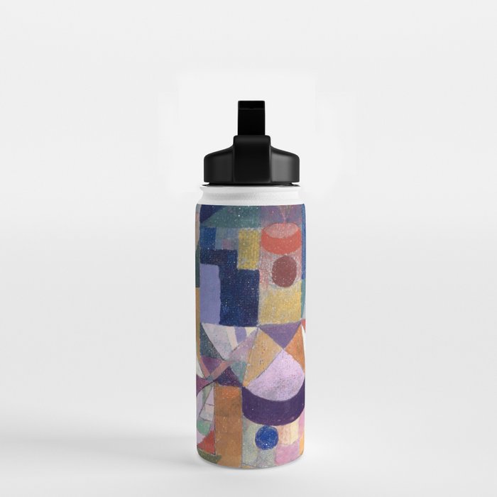 Blue Geometric Cubist Abstract Desin Water Bottle Gallery Image 2