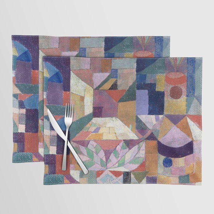 Blue Geometric Cubist Abstract Desin Placemat Gallery Image 1