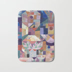 Blue Geometric Cubist Abstract Desin Bath Mat Gallery Image 1