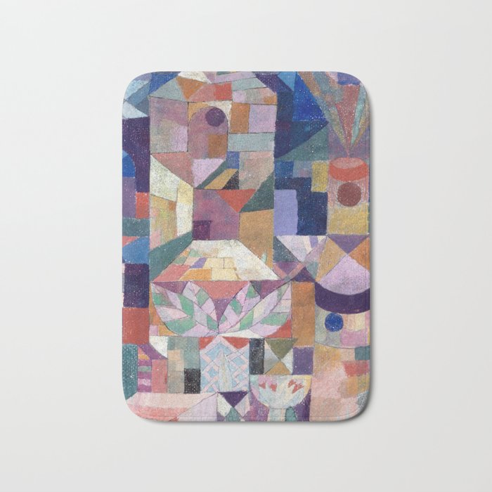 Blue Geometric Cubist Abstract Desin Bath Mat Gallery Image 1