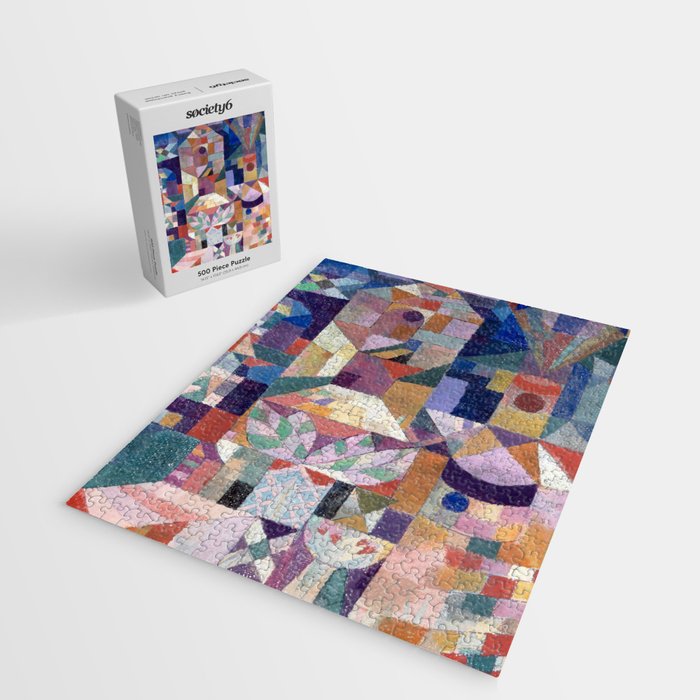 Blue Geometric Cubist Abstract Desin Jigsaw Puzzle Gallery Image 2