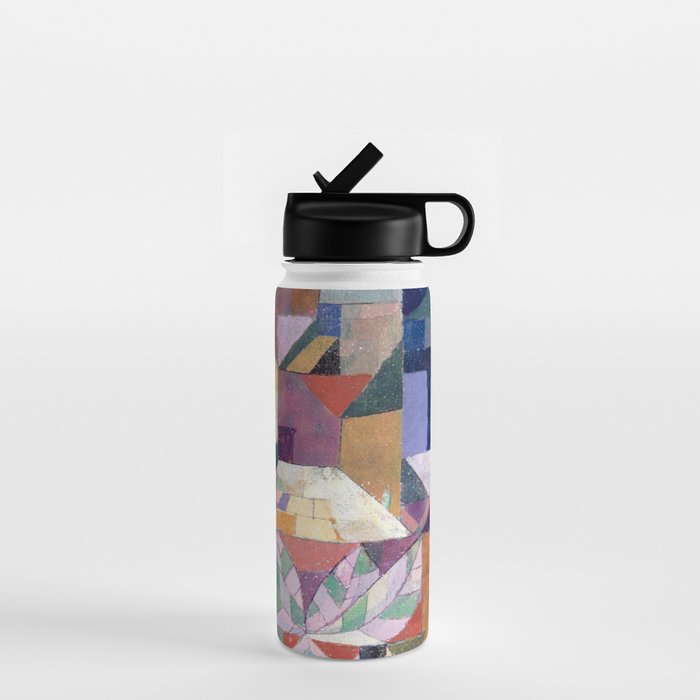 Blue Geometric Cubist Abstract Desin Water Bottle Gallery Image 1