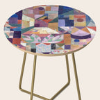 Blue Geometric Cubist Abstract Desin Side Table Gallery Image 2