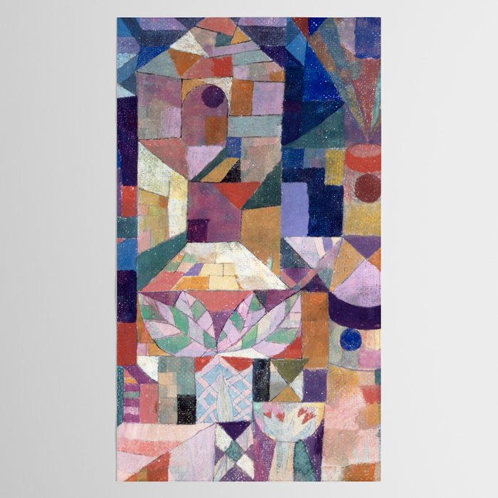 Blue Geometric Cubist Abstract Desin Tablecloth Gallery Image 2