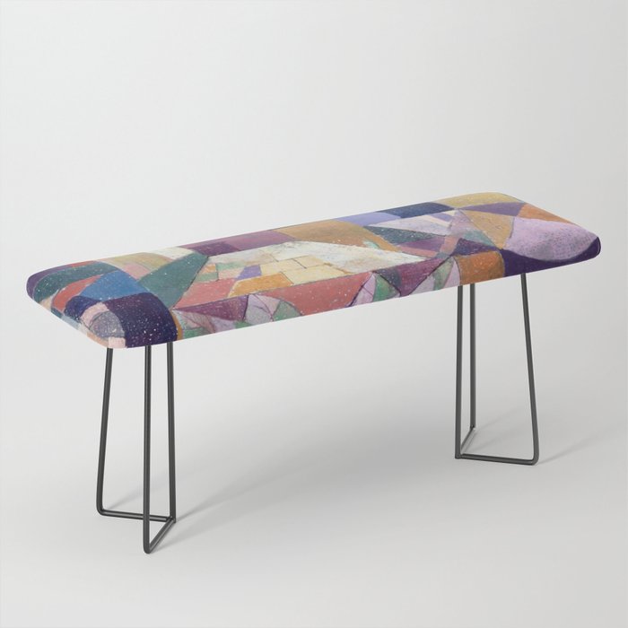 Blue Geometric Cubist Abstract Desin Bench Gallery Image 1