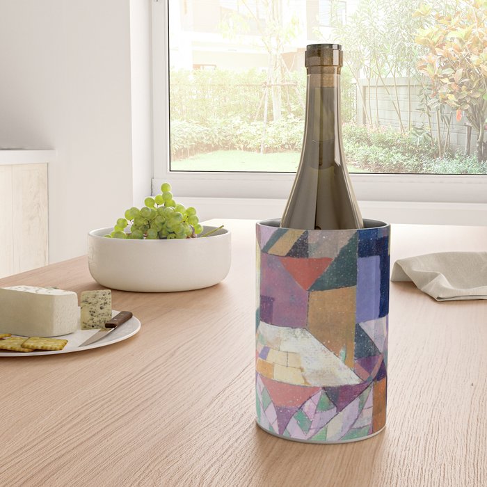 Blue Geometric Cubist Abstract Desin Wine Chiller Gallery Image 4