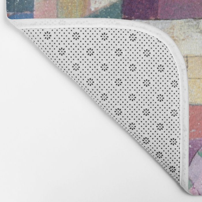 Blue Geometric Cubist Abstract Desin Bath Mat Gallery Image 2