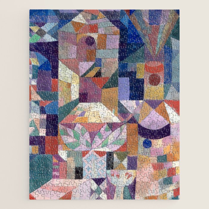 Blue Geometric Cubist Abstract Desin Jigsaw Puzzle Gallery Image 1