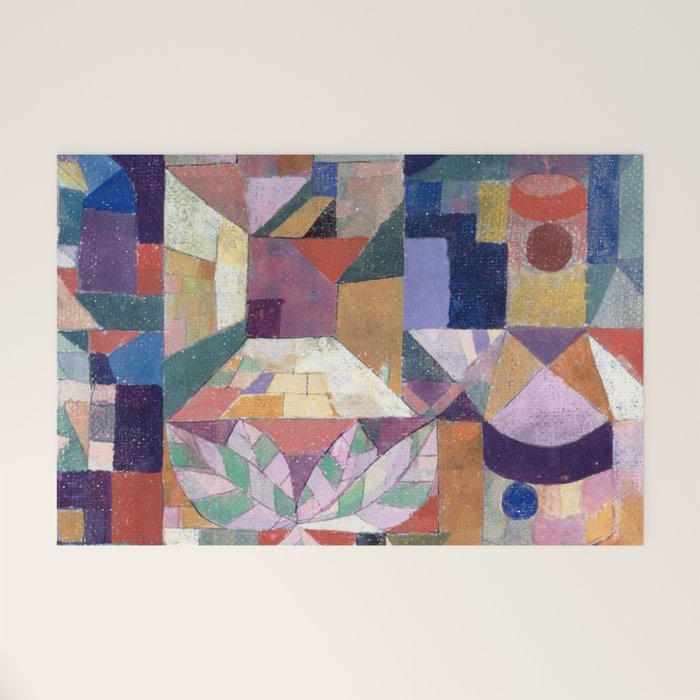 Blue Geometric Cubist Abstract Desin Welcome Mat Gallery Image 1