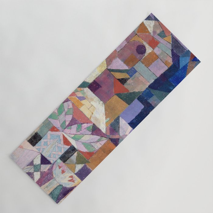 Blue Geometric Cubist Abstract Desin Yoga Mat Gallery Image 1