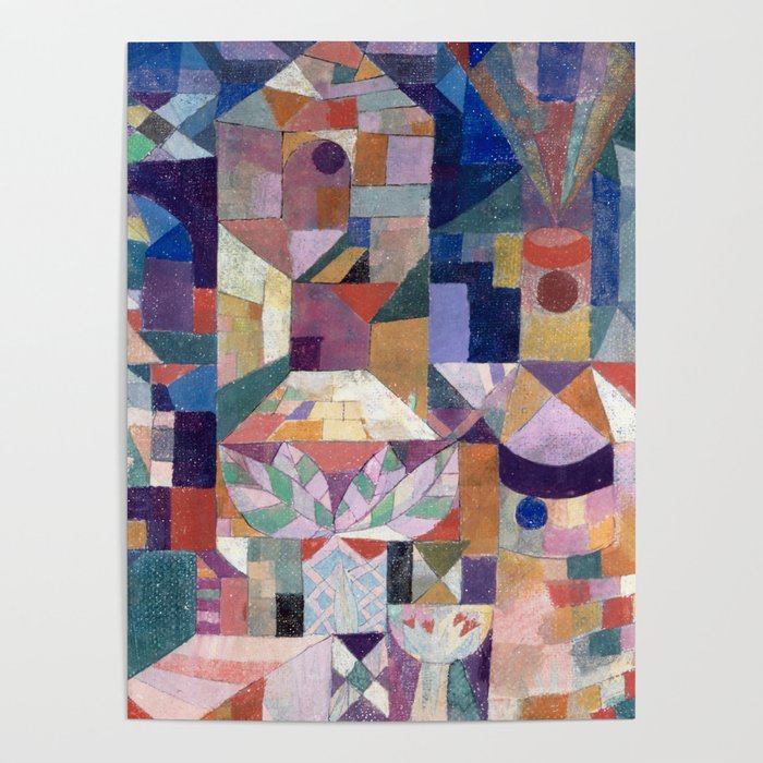 Blue Geometric Cubist Abstract Desin Poster Gallery Image 4