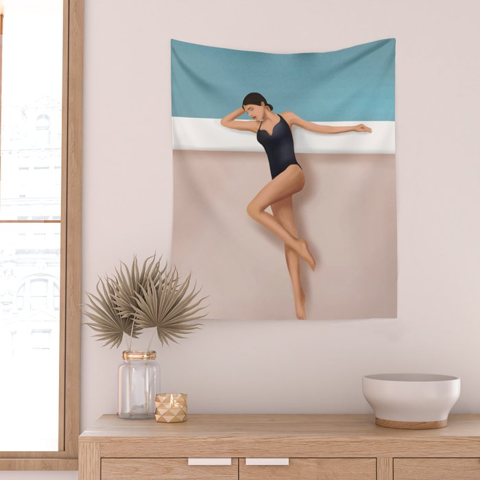 At the pool Wall Tapestry Gallery Image 2