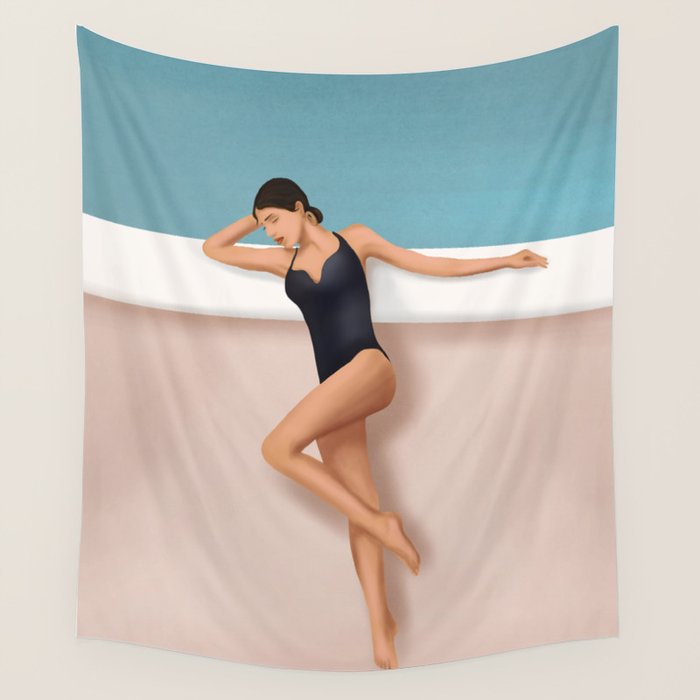 At the pool Wall Tapestry Gallery Image 1