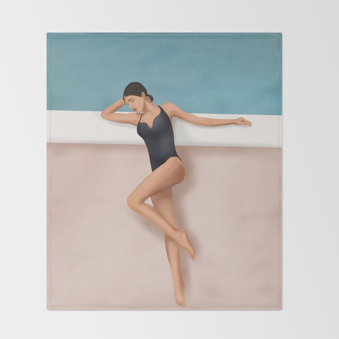 At the pool Throw Blanket Gallery Image 2