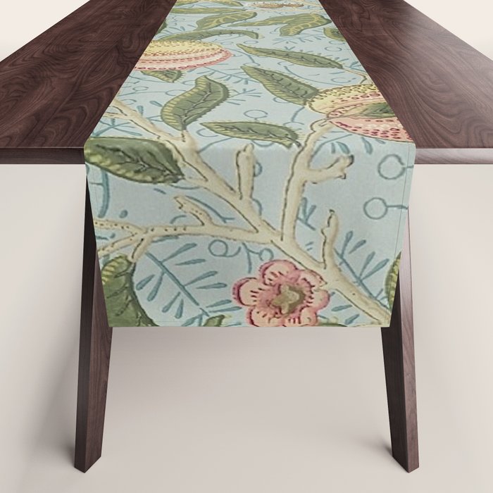 William Morris Vintage Fruit Slate Thyme Table Runner Gallery Image 1