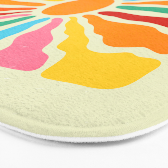 Retro Sun Waves: Rainbow Edition Bath Mat Gallery Image 3