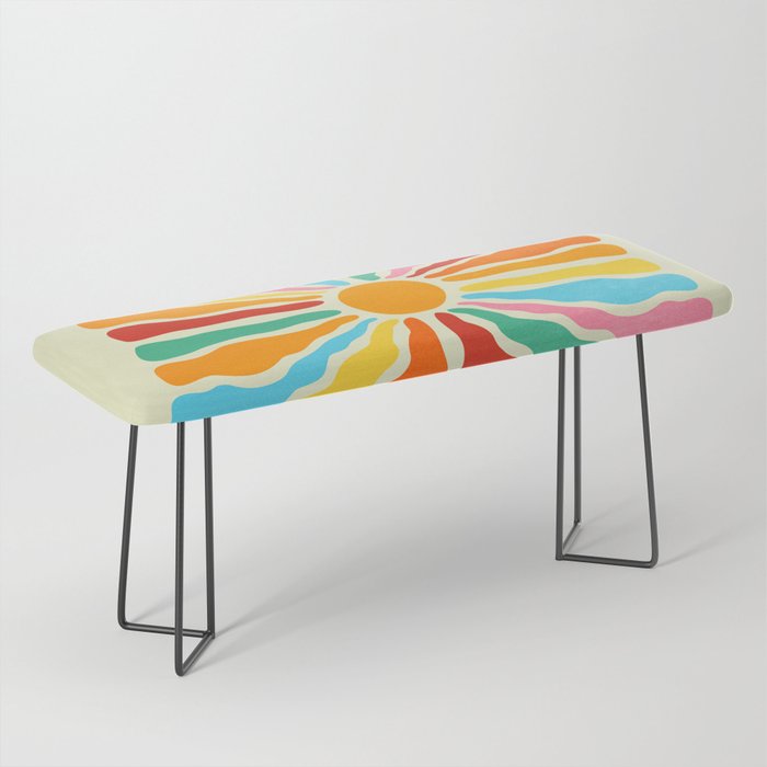 Retro Sun Waves: Rainbow Edition Bench Gallery Image 1