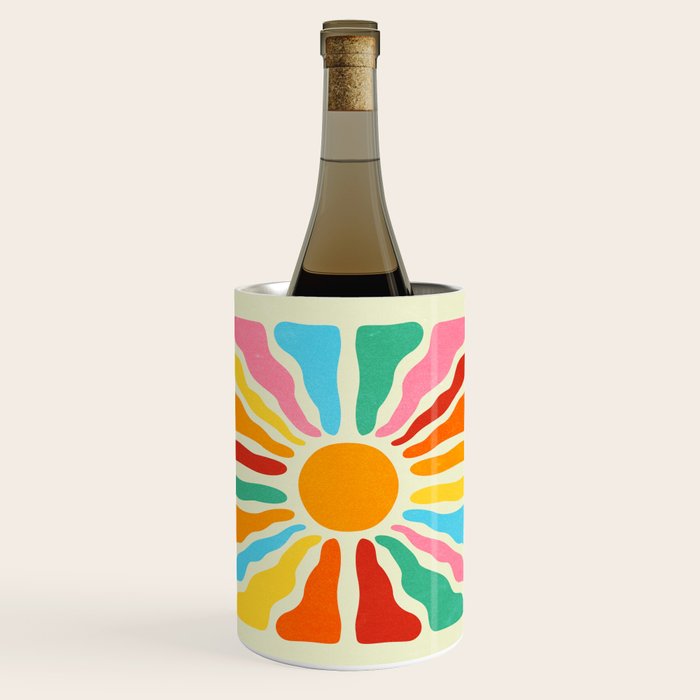 Retro Sun Waves: Rainbow Edition Wine Chiller Gallery Image 1