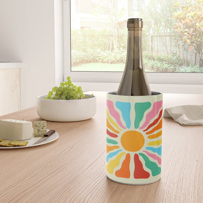 Retro Sun Waves: Rainbow Edition Wine Chiller Gallery Image 4