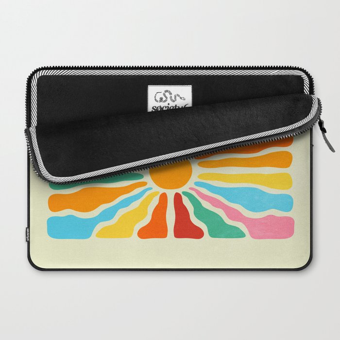 Retro Sun Waves: Rainbow Edition Laptop Sleeve Gallery Image 2