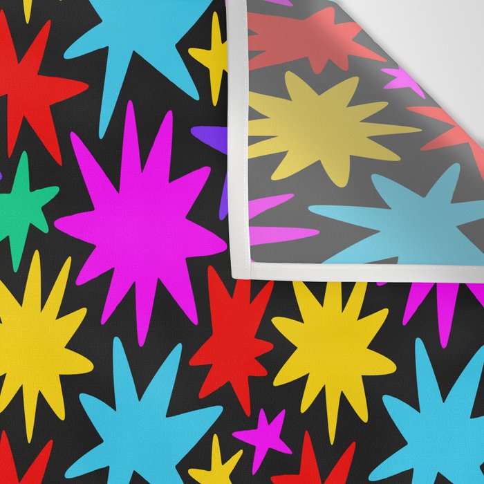 Fun colorful abstract star shape pattern Wall Tapestry Gallery Image 3