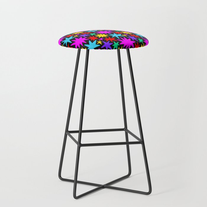 Fun colorful abstract star shape pattern Stool Gallery Image 1