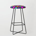Fun colorful abstract star shape pattern Stool Gallery Image 1