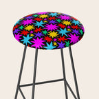 Fun colorful abstract star shape pattern Stool Gallery Image 2