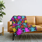 Fun colorful abstract star shape pattern Throw Blanket Gallery Image 1
