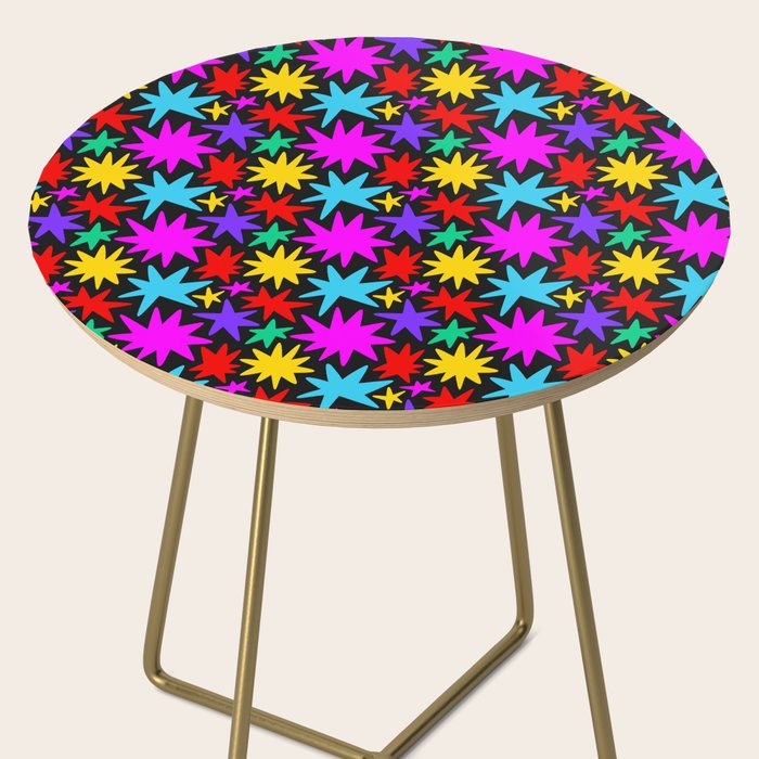 Fun colorful abstract star shape pattern Side Table Gallery Image 2