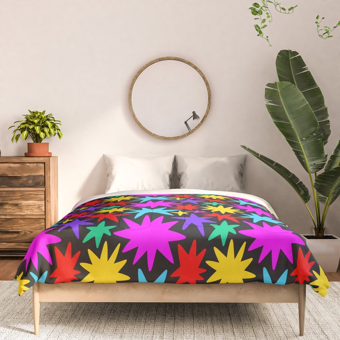 Fun colorful abstract star shape pattern Comforter Gallery Image 3