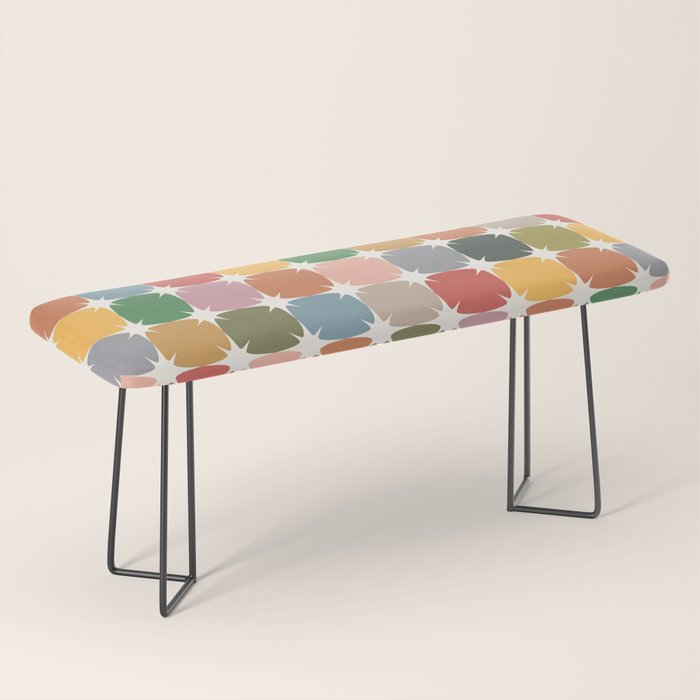 Retro Festive Sparkle Colorful Checker Bench Gallery Image 1