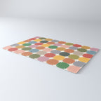 Retro Festive Sparkle Colorful Checker Rug Gallery Image 3