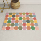 Retro Festive Sparkle Colorful Checker Rug Gallery Image 1