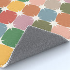 Retro Festive Sparkle Colorful Checker Rug Gallery Image 4