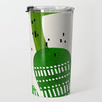 Fun Mid Century Modern Abstract Minimalist Olive Green Rings Grey Black Accent Travel Mug Gallery Image 3