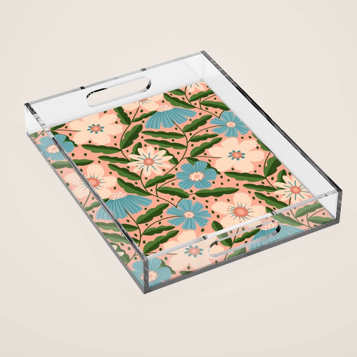 Flower Garden - Peach  Acrylic Tray Gallery Image 1