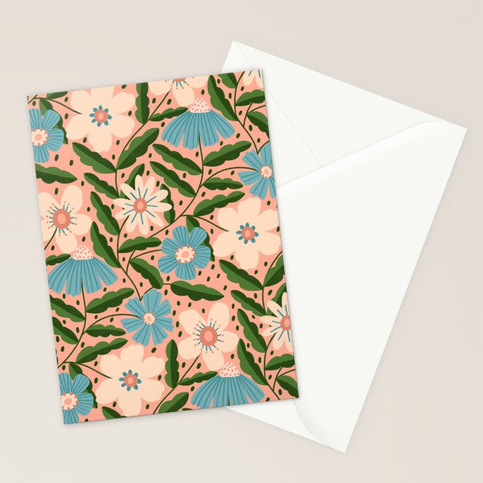 Flower Garden - Peach  Stationery Card Gallery Image 2