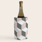 Geometric Art, Marble, Blush Pink, Gray, Abstract Art Wine Chiller Gallery Image 2